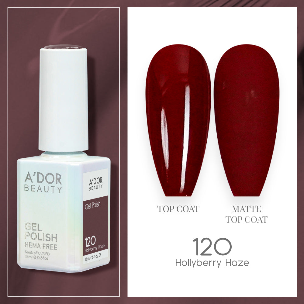 A'DOR HEMA-Free Gel Polish - 120 - Hollyberry Haze - 0.6 oz