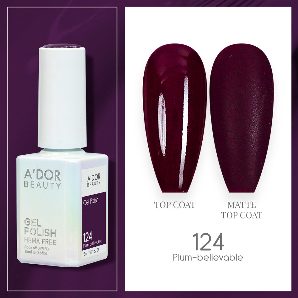 A'DOR HEMA-Free Gel Polish - 124 - Blum - Believable - 0.6 oz