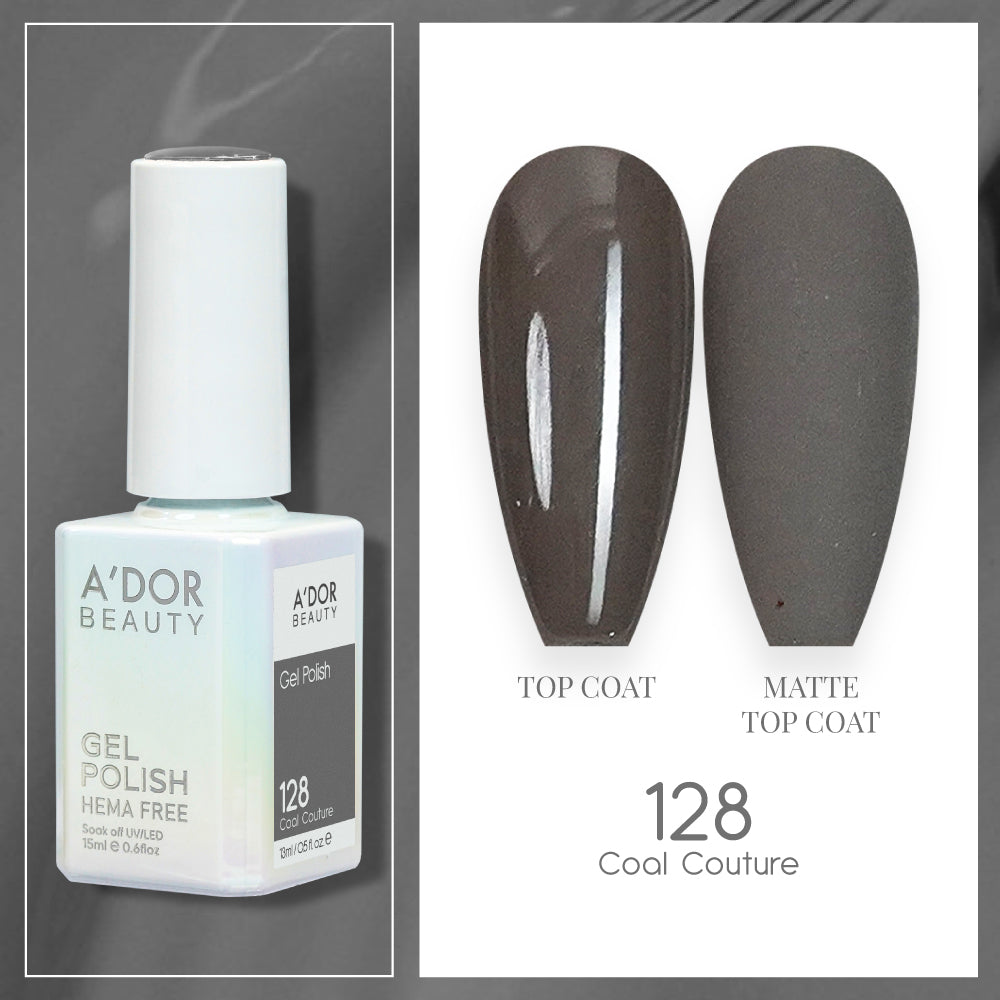 A'DOR HEMA-Free Gel Polish - 128 - Coal Couture - 0.6 oz