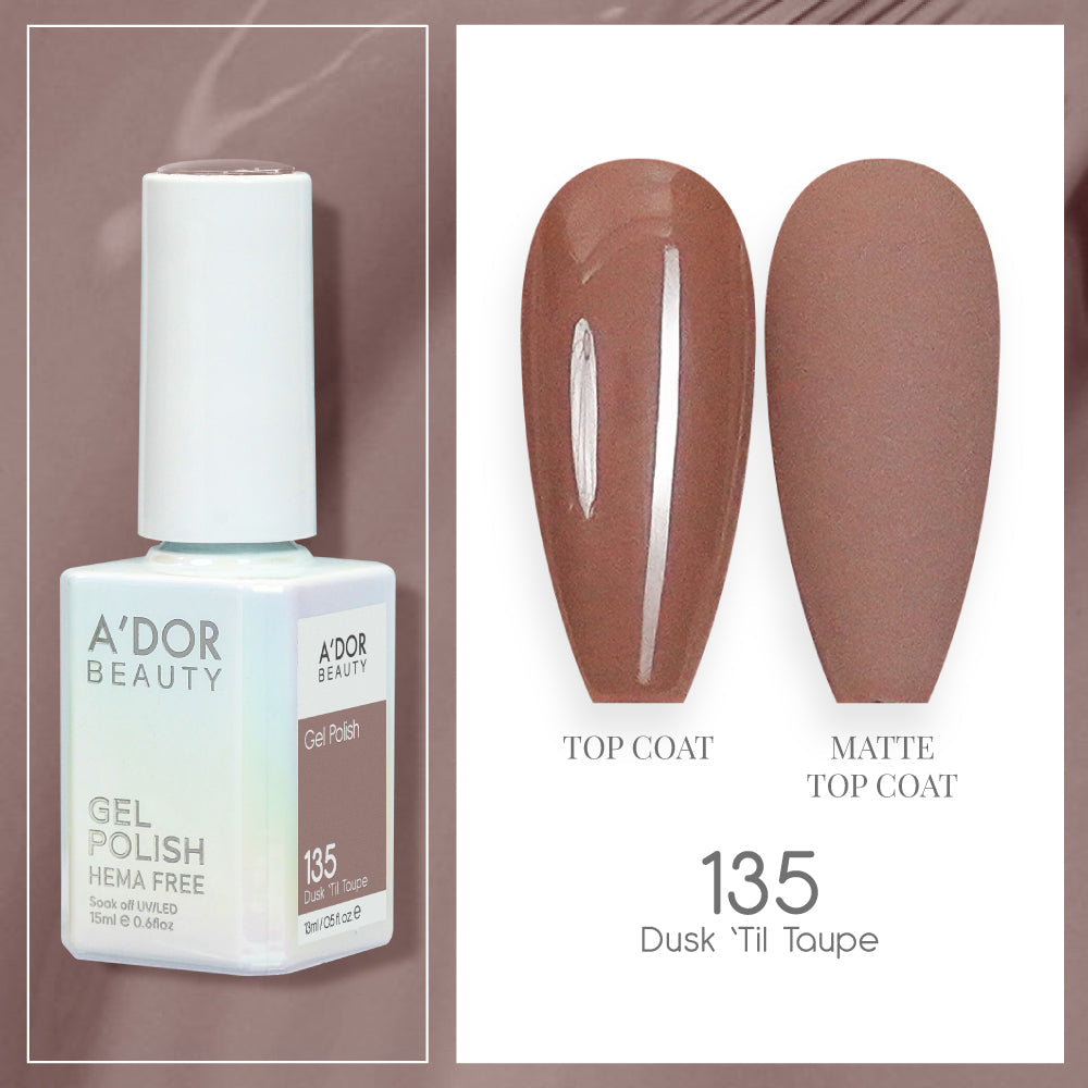 A'DOR HEMA-Free Gel Polish - 135 - Dusk 'Til Taupe - 0.6 oz