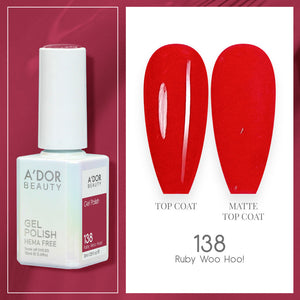A'DOR HEMA-Free Gel Polish - 138 - Ruby Woo Hoo! - 0.6 oz