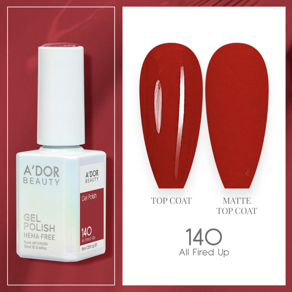 A'DOR HEMA-Free Gel Polish - 140 - All Fired Up - 0.6 oz