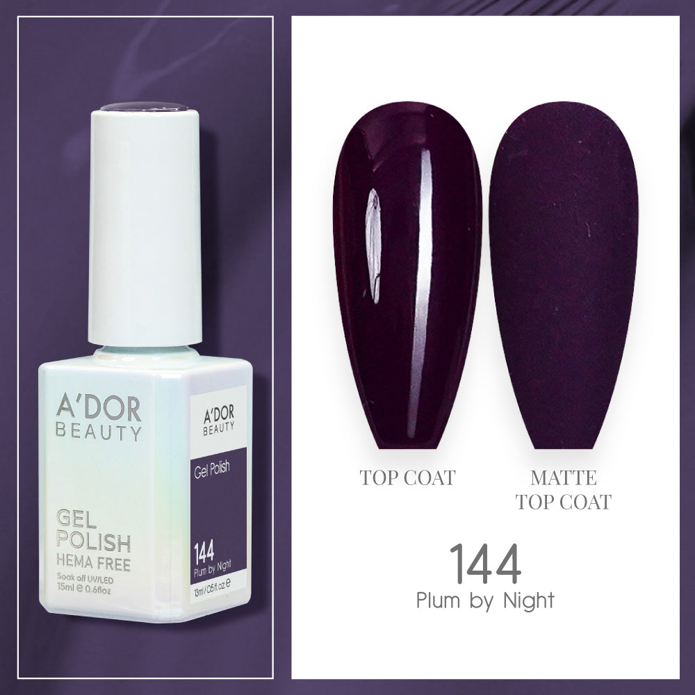 A'DOR HEMA-Free Gel Polish - 144 - Plum By Night - 0.5 oz