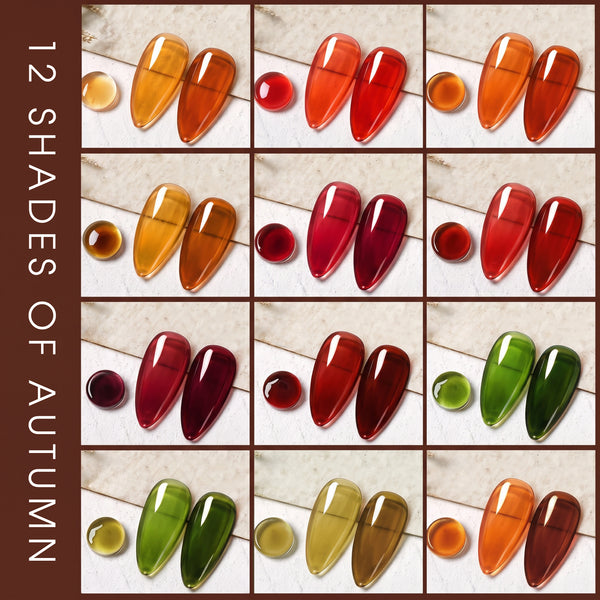LAVIS Set 12 Colors - Gel Polish 0.5 oz - Amber Jelly Collection
