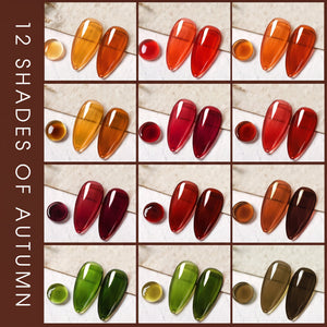 LAVIS Set 12 Colors - Gel Polish 0.5 oz - Amber Jelly Collection