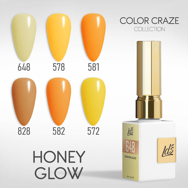 LDS Color Craze Gel Set - Honey Glow - 648, 578, 581, 828, 582, 572