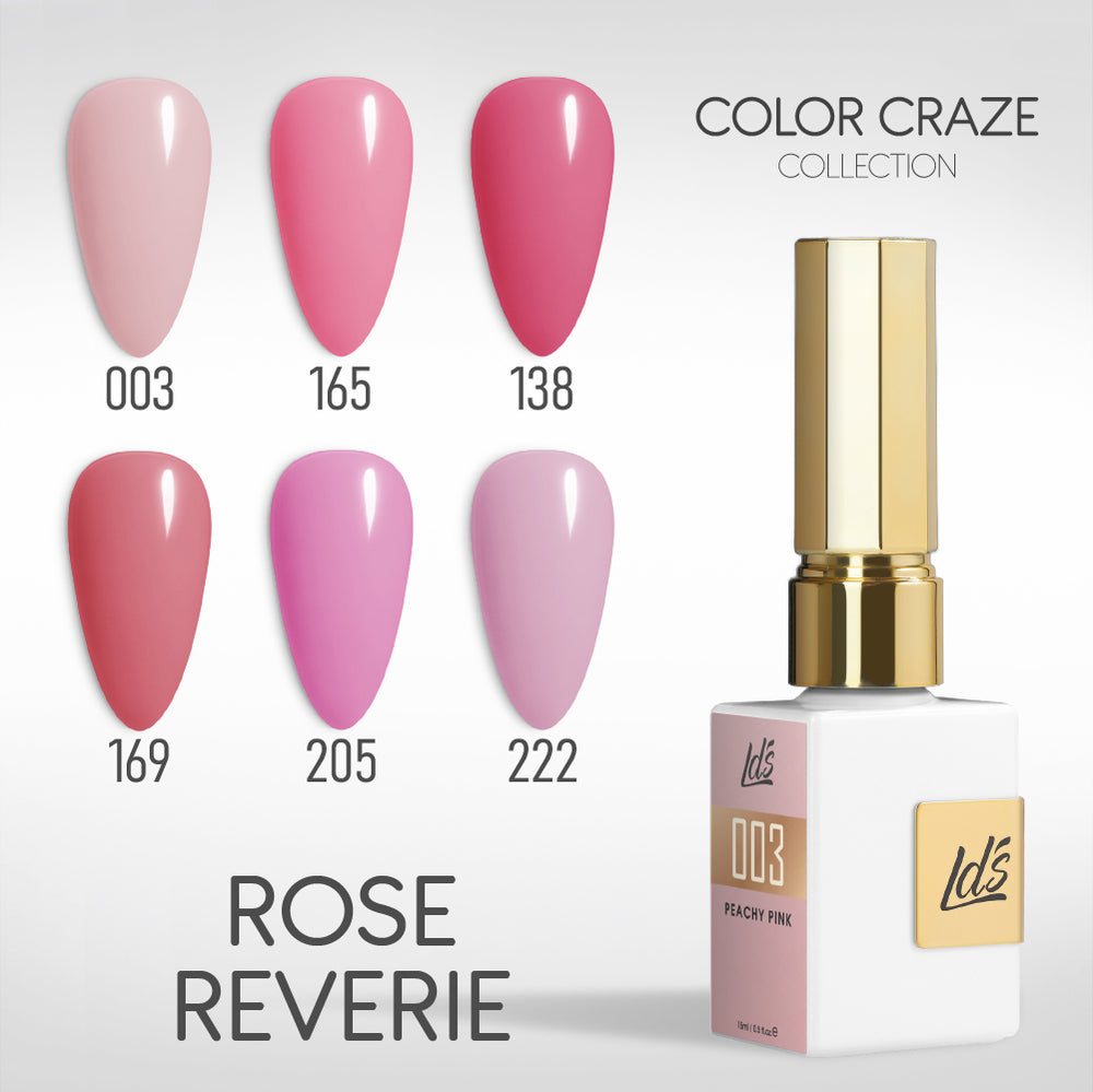 LDS Color Craze Gel Set - Rose Reverie - 003, 165, 138, 169, 205, 222