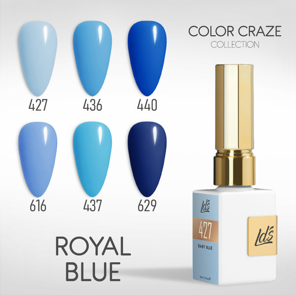 LDS Color Craze Gel Set - Royal Blue - 427, 436, 440, 616, 437, 629