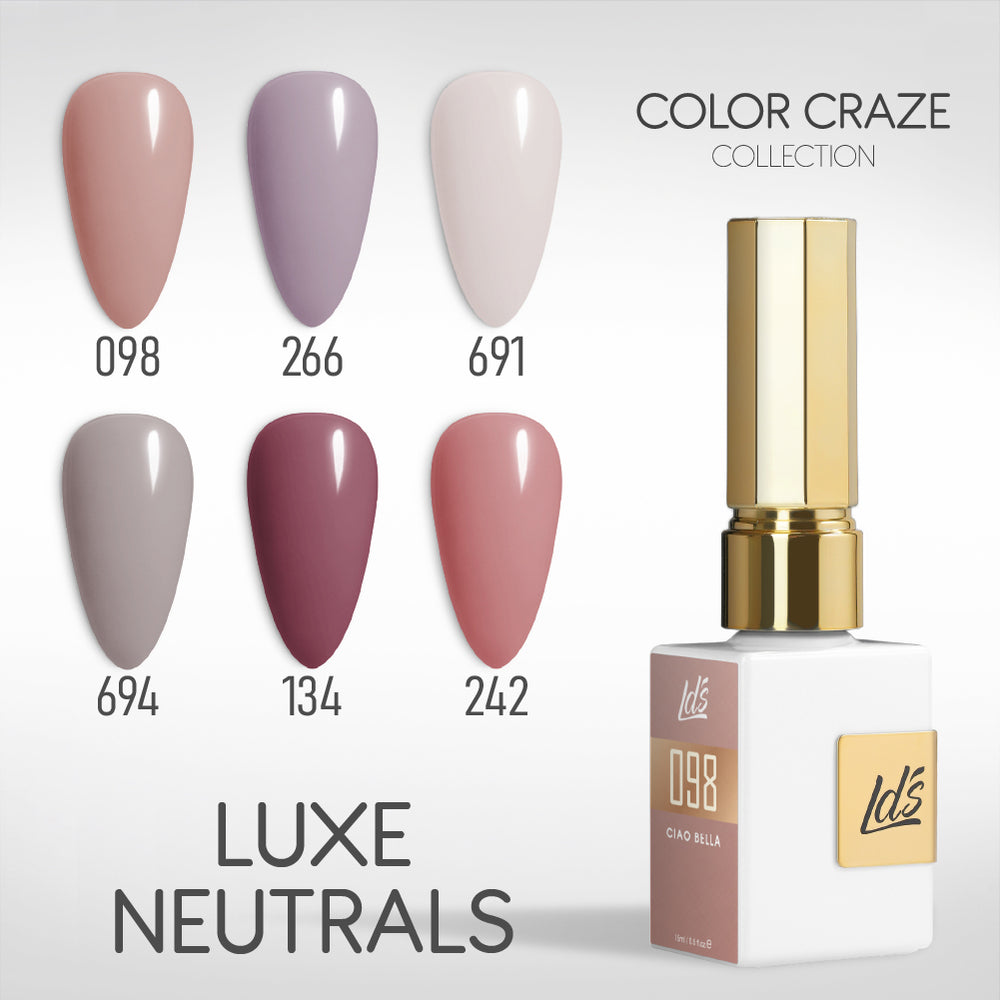 LDS Color Craze Gel Set - Luxe Neutrals - 098, 266, 691, 694, 134, 242