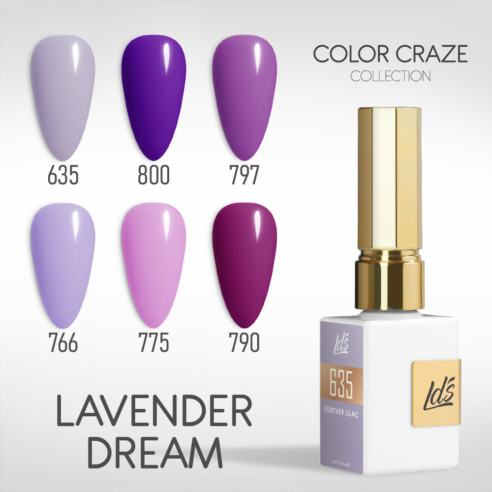 LDS Color Craze Gel Set - Lavender Dream - 635, 800, 797, 766, 775, 790