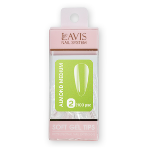 LAVIS Almond Medium - (100 pcs) - Soft Gel Tips Refill