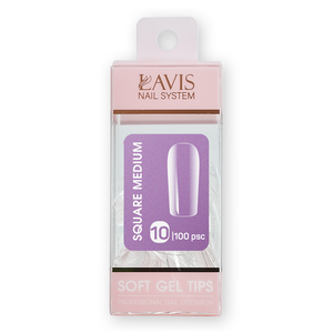 LAVIS Square Medium - 10 (100 pcs) - Soft Gel Tips