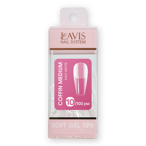LAVIS Coffin Medium HM - 10 (100 pcs) - Soft Gel Tips