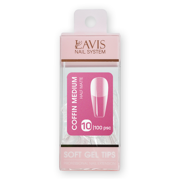 LAVIS Coffin Medium HM - 10 (100 pcs) - Soft Gel Tips