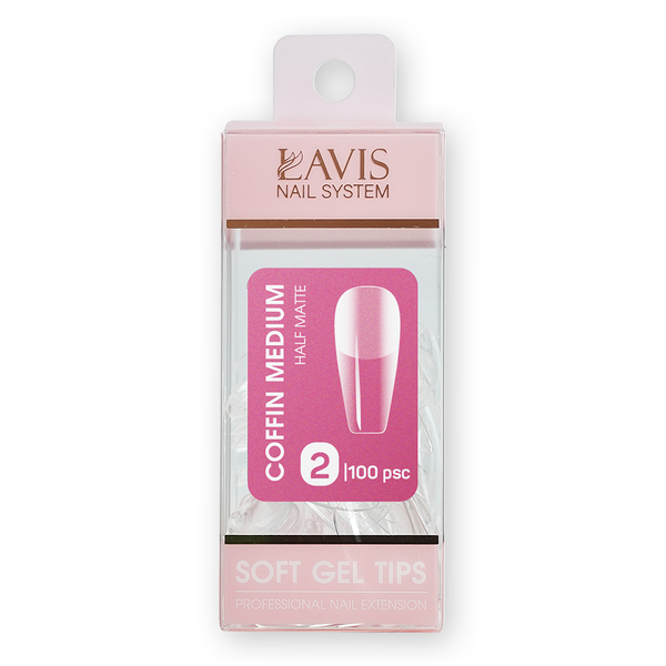 LAVIS Coffin Medium HM - 2 (100 pcs) - Soft Gel Tips