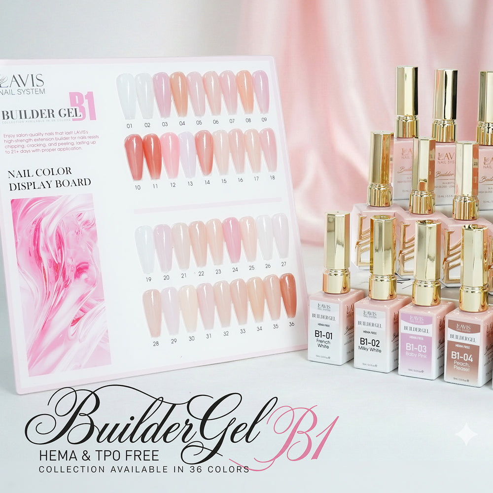 LAVIS Builder Gel In The Bottle - B1 & B2 - Set 72 Colors - Gel Polish 0.5oz
