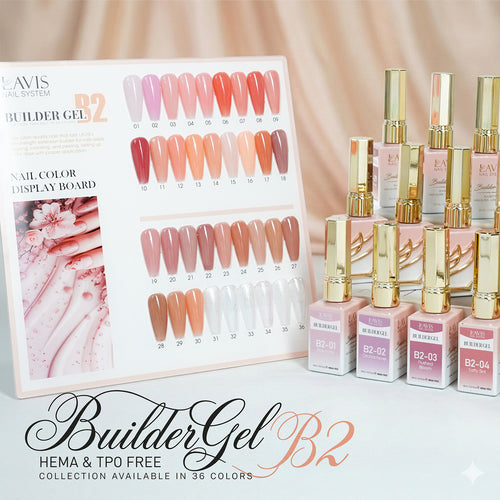 LAVIS Builder Gel In The Bottle Set 36 Colors (B2 or B1) + FREE Lavis 2in1 LED Nail Lamp (Random Color)