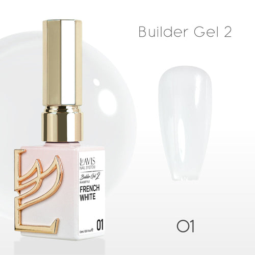 LAVIS Builder Gel In The Bottle (ver 2) - 01 French White - Gel Polish 0.5oz