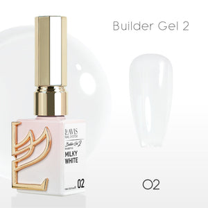 LAVIS Builder Gel In The Bottle (ver 2) - 02 Milky White - Gel Polish 0.5oz