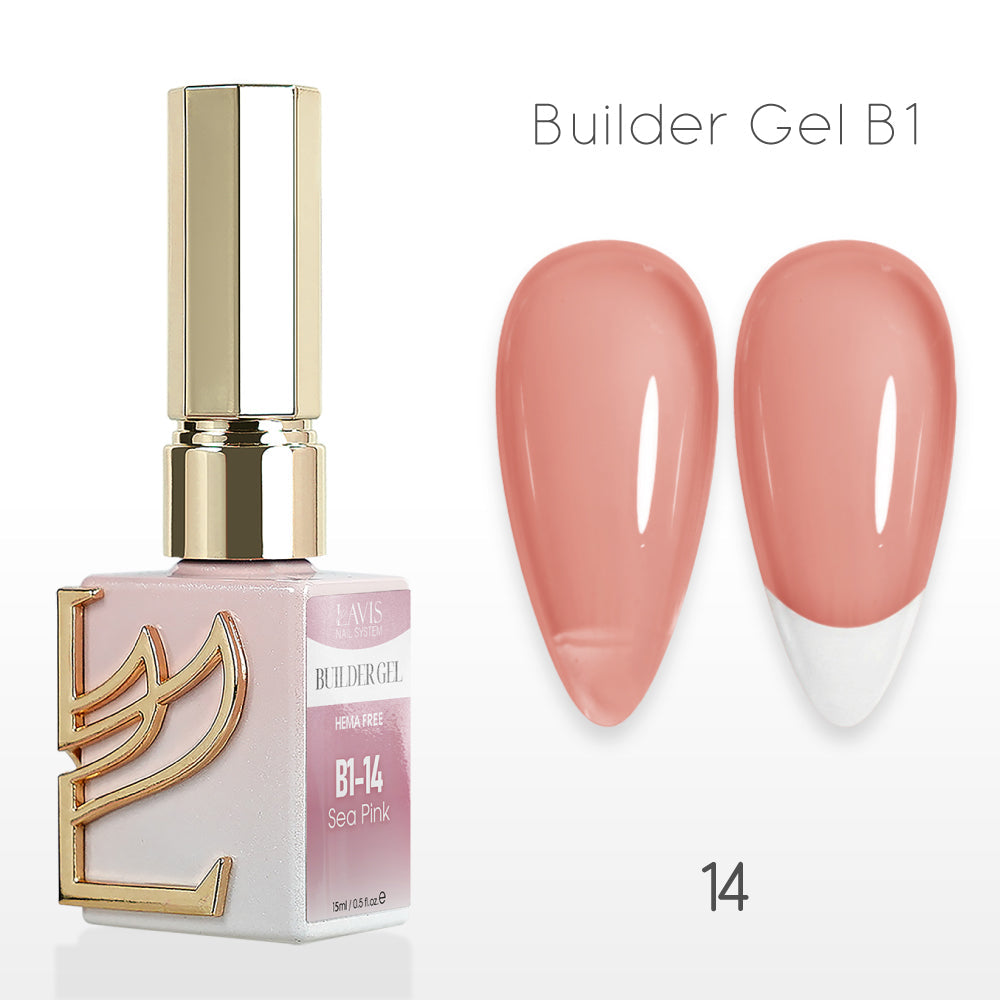 LAVIS Builder Gel In The Bottle - B1-14 Pink Press - Gel Polish 0.5oz