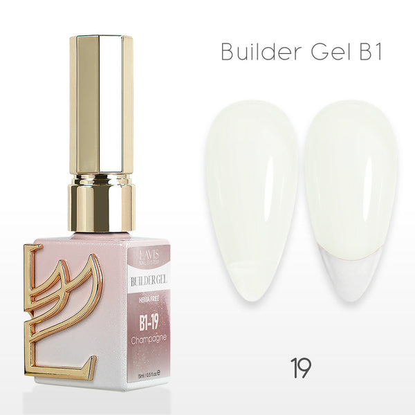 LAVIS Builder Gel In The Bottle - B1-19 Ivory - Gel Polish 0.5oz 