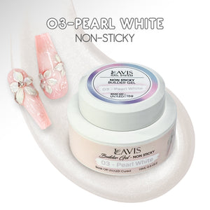 LAVIS Builder Gel Jar Non Sticky - 03 Pearl White 15g