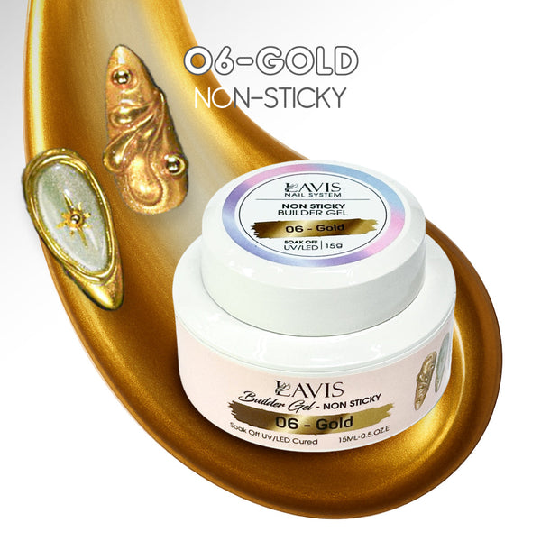 LAVIS Builder Gel Jar Non Sticky - 06 Gold 15g