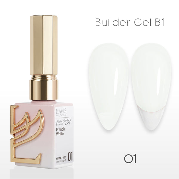 LAVIS Builder Gel In The Bottle - B1-01 French White - Gel Polish 0.5oz