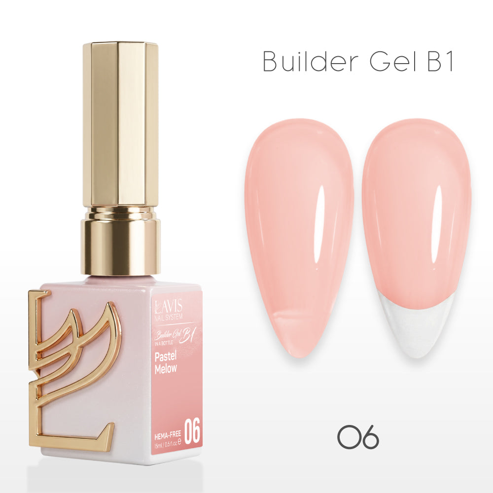 LAVIS Builder Gel In The Bottle - B1-06 Pastel Mellow - Gel Polish 0.5oz