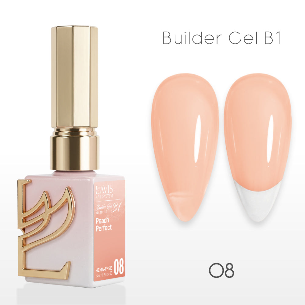 LAVIS Builder Gel In The Bottle - B1-08 Peach Perfect - Gel Polish 0.5oz