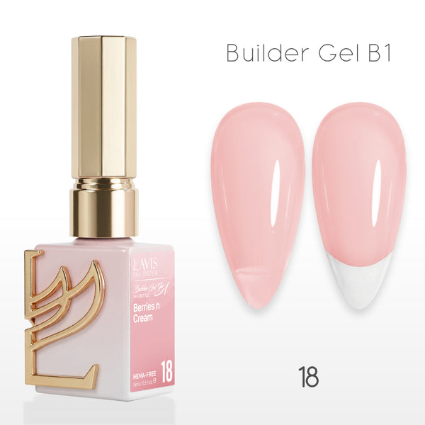 LAVIS Builder Gel In The Bottle - B1-18 Berries N Cream - Gel Polish 0.5oz