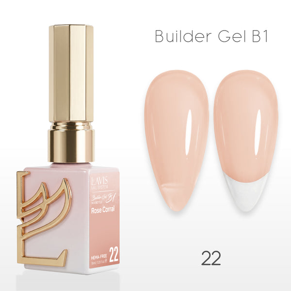 LAVIS Builder Gel In The Bottle - B1-22 Rose Corral - Gel Polish 0.5oz