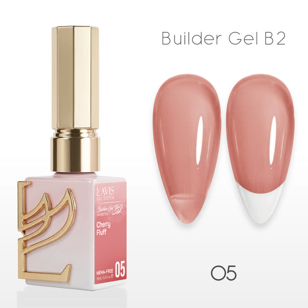 LAVIS Builder Gel In The Bottle - B2-05 Cherry Fluff - Gel Polish 0.5oz