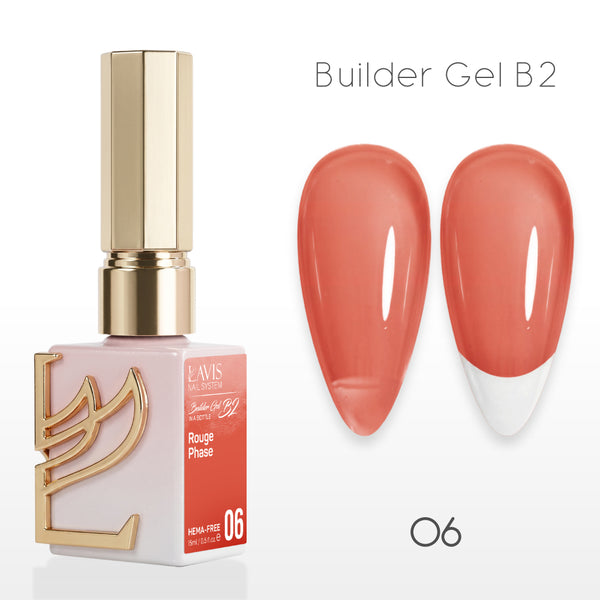 LAVIS Builder Gel In The Bottle - B2-06 Rouge Phase - Gel Polish 0.5oz