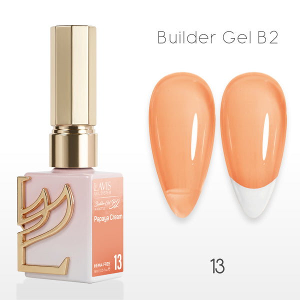 LAVIS Builder Gel In The Bottle - B2-13 Papaya Cream - Gel Polish 0.5oz