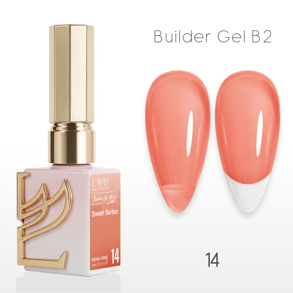 LAVIS Builder Gel In The Bottle - B2-14 Sweet Sorbet - Gel Polish 0.5oz