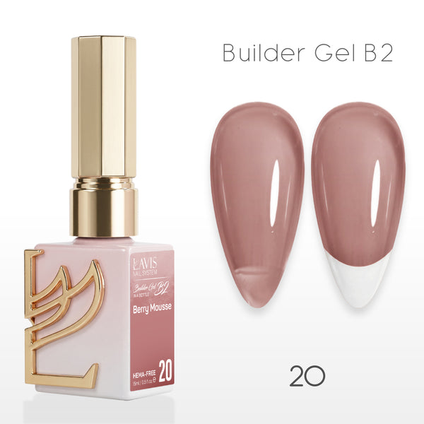 LAVIS Builder Gel In The Bottle - B2-20 Berry Mousse - Gel Polish 0.5oz