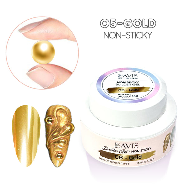 LAVIS Builder Gel Jar Non Sticky - 06 Gold 15g