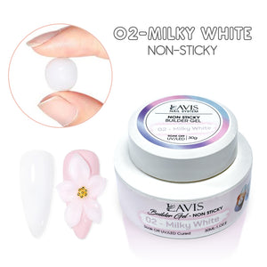 LAVIS Builder Gel Jar Non Sticky - 02 Milky White 30g