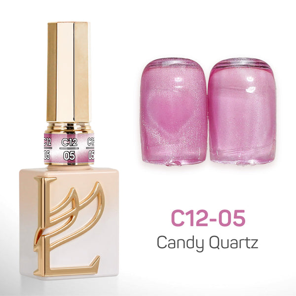 LAVIS Cat Eyes C12 - Set 24 Colors - Gel Polish 0.5 oz - Candy Quartz Collection