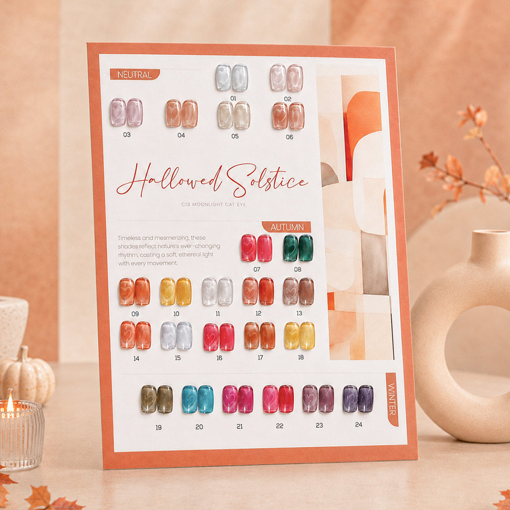 LAVIS Cat Eyes C13 - Set 24 Colors - Gel Polish 0.5 oz - Hallowed Solstice Collection