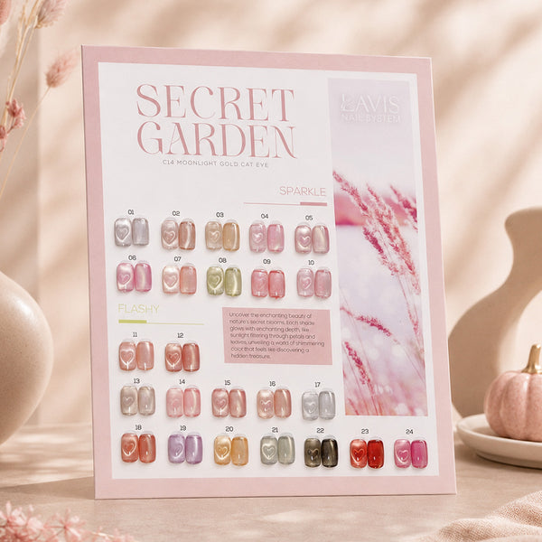 LAVIS Cat Eyes C14 - Set 24 Colors - Gel Polish 0.5 oz - Secret Garden Collection