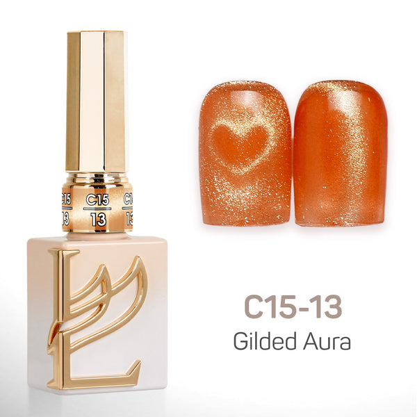 LAVIS Cat Eyes C15 - Set 24 Colors - Gel Polish 0.5 oz - Gilded Aura Collection