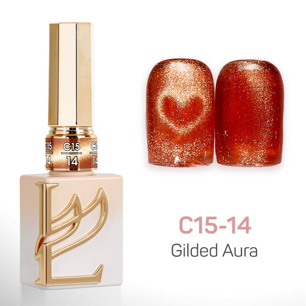 LAVIS Cat Eyes C15 - Set 24 Colors - Gel Polish 0.5 oz - Gilded Aura Collection