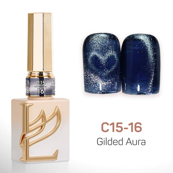LAVIS Cat Eyes C15 - Set 24 Colors - Gel Polish 0.5 oz - Gilded Aura Collection