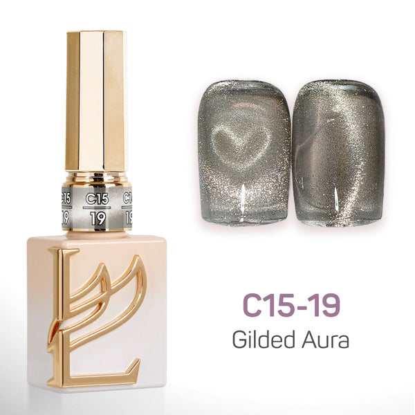 LAVIS Cat Eyes C15 - Set 24 Colors - Gel Polish 0.5 oz - Gilded Aura Collection