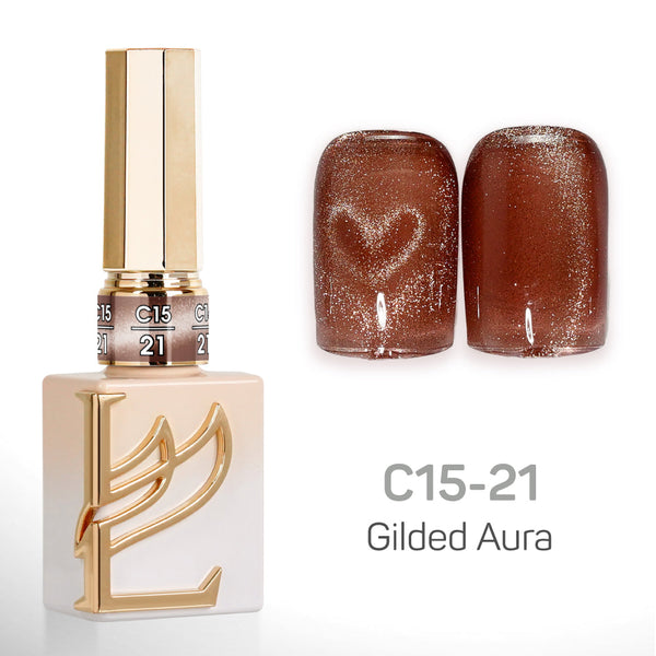 LAVIS Cat Eyes C15 - Set 24 Colors - Gel Polish 0.5 oz - Gilded Aura Collection