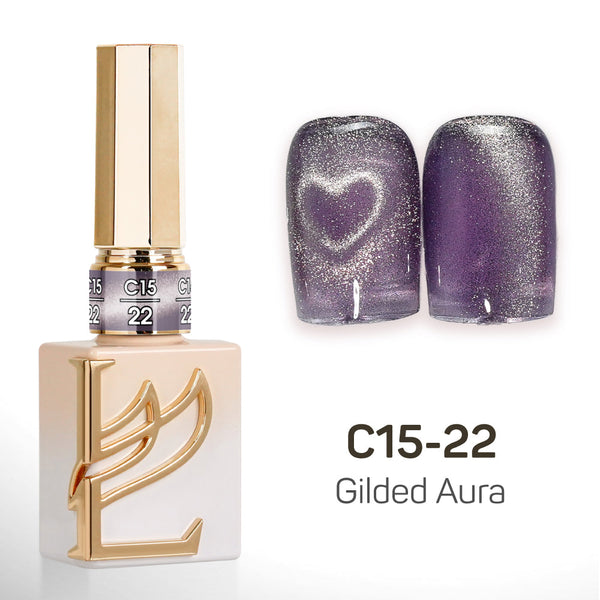 LAVIS Cat Eyes C15 - Set 24 Colors - Gel Polish 0.5 oz - Gilded Aura Collection