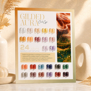 LAVIS Cat Eyes C15 - Set 24 Colors - Gel Polish 0.5 oz - Gilded Aura Collection