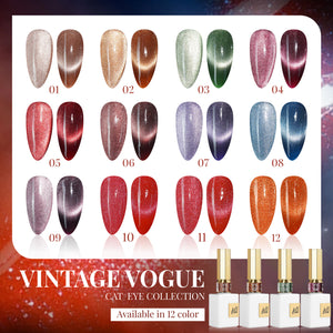 LDS VV CE - Set 12 Colors - Vintage Vogue Cat Eye Gel Polish Collection
